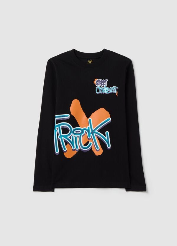 Ovs T-shirt Maniche Lunghe In Cotone Con Stampa
