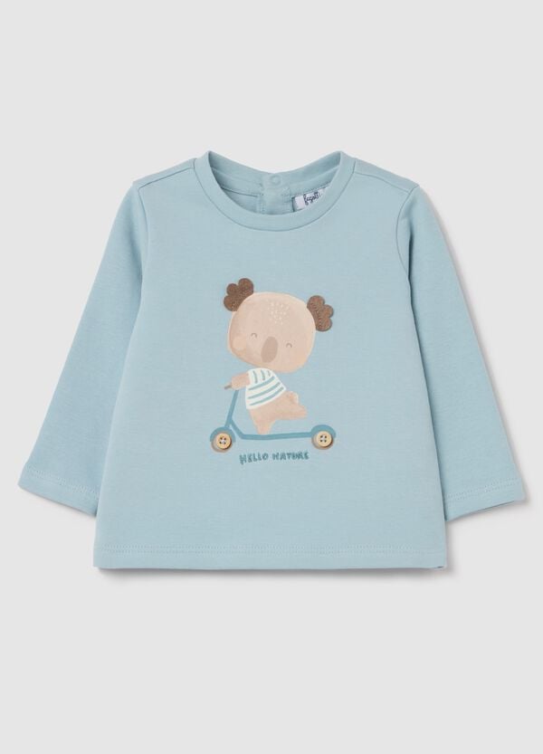 Ovs T-shirt maniche lunghe in cotone stampa koala
