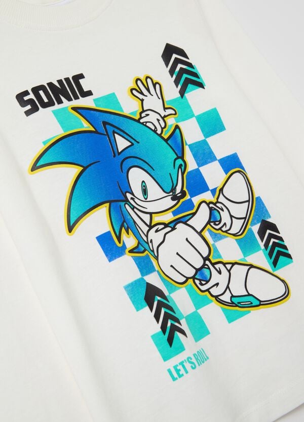 Ovs T-shirt Maniche Lunghe In Cotone Stampa Sonic