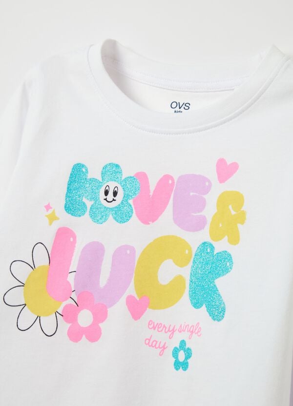 Ovs T-shirt Maniche Lunghe Stampa "Love & Luck"