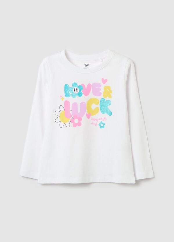 Ovs T-shirt maniche lunghe stampa "Love & Luck"