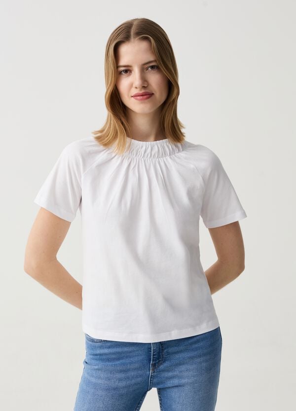 Ovs T-shirt mock neck con plissettatura