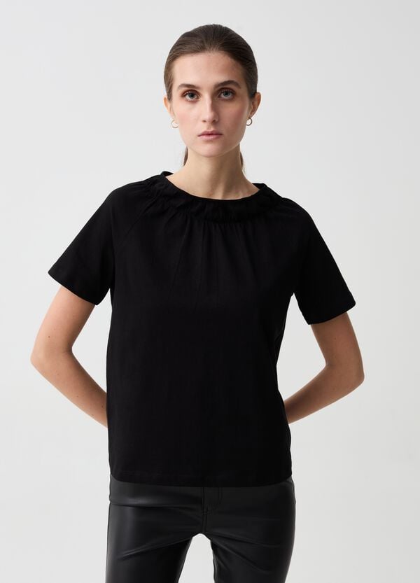 Ovs T-shirt mock neck con plissettatura