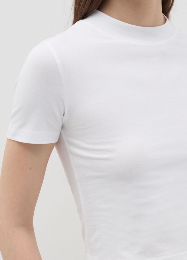 Ovs T-shirt Mock Neck In Cotone Stretch