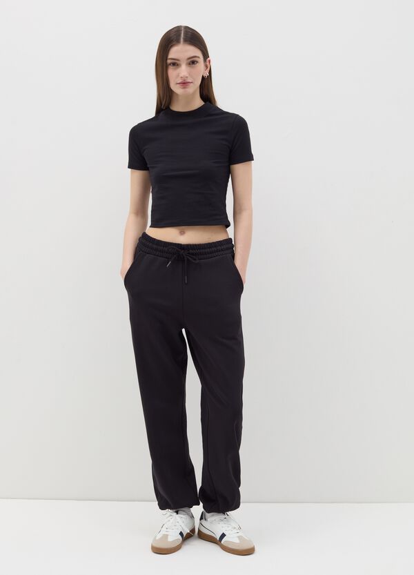 Ovs T-shirt Mock Neck In Cotone Stretch