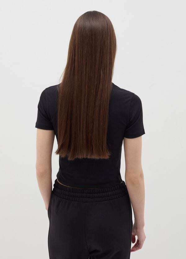 Ovs T-shirt Mock Neck In Cotone Stretch