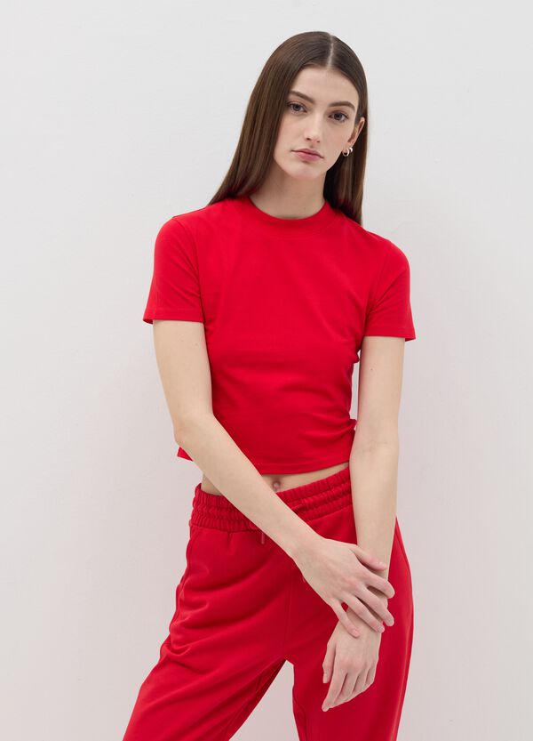 Ovs T-shirt mock neck in cotone stretch