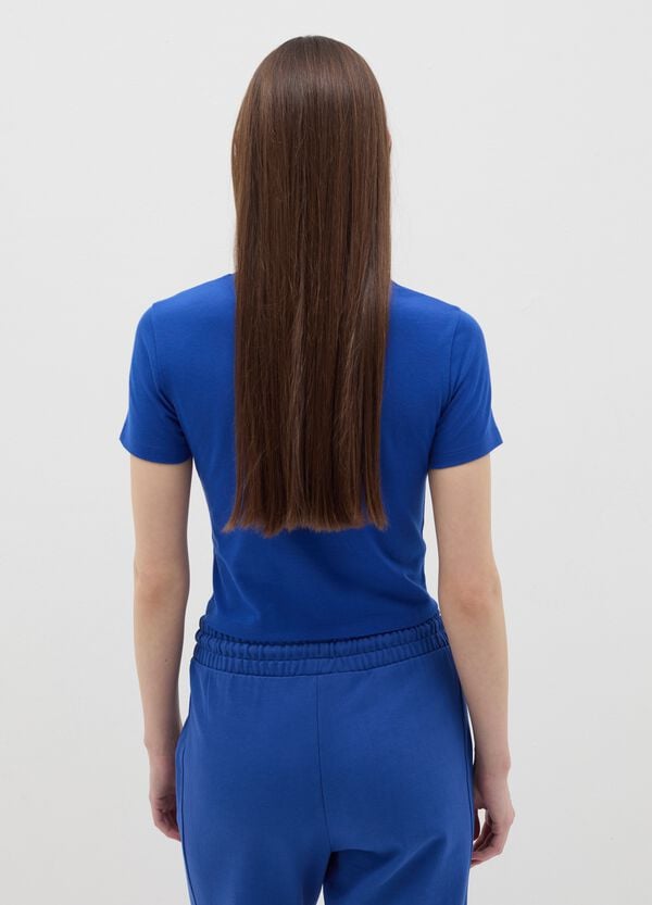 Ovs T-shirt Mock Neck In Cotone Stretch