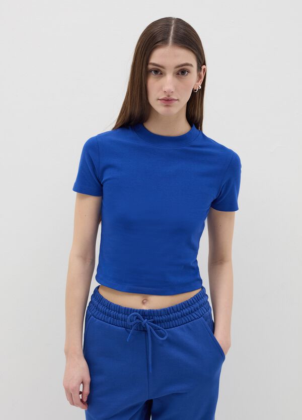 Ovs T-shirt mock neck in cotone stretch