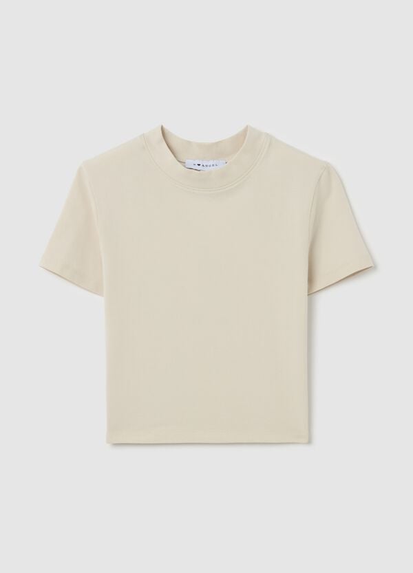 Ovs T-shirt mock neck in cotone stretch