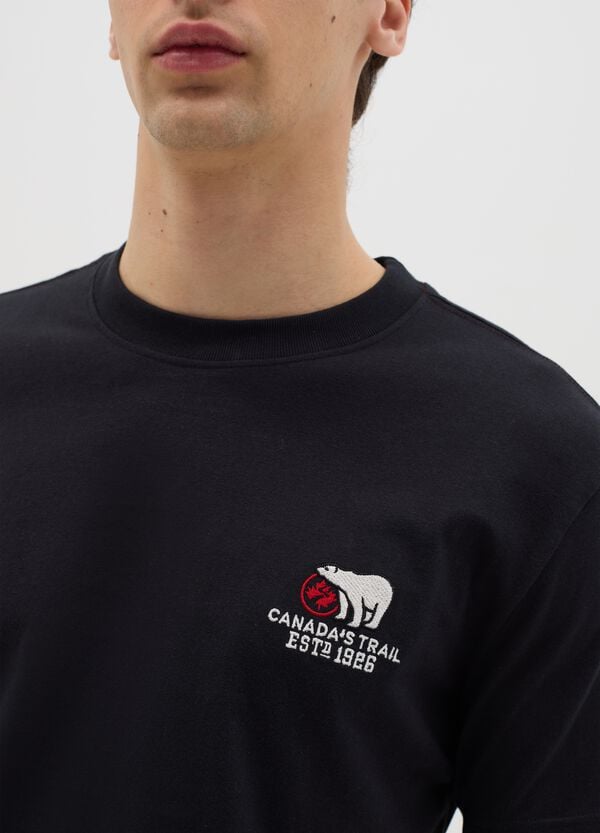 Ovs T-shirt Nera A Maniche Corte Canada's Trail