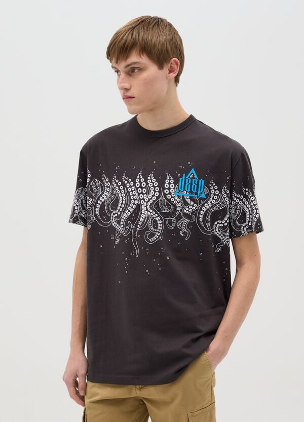 Ovs T-shirt nera a maniche corte con stampa