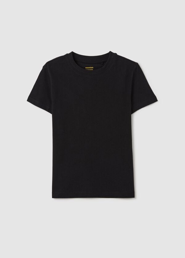 Ovs T-shirt nera Essential in cotone bio