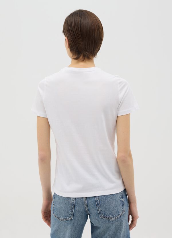 Ovs T-shirt Nera In Cotone Con Stampa In Foil