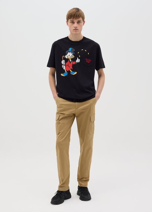 Ovs T-shirt Nera Stampa Disney Paperon De' Paperoni