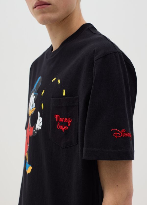 Ovs T-shirt Nera Stampa Disney Paperon De' Paperoni