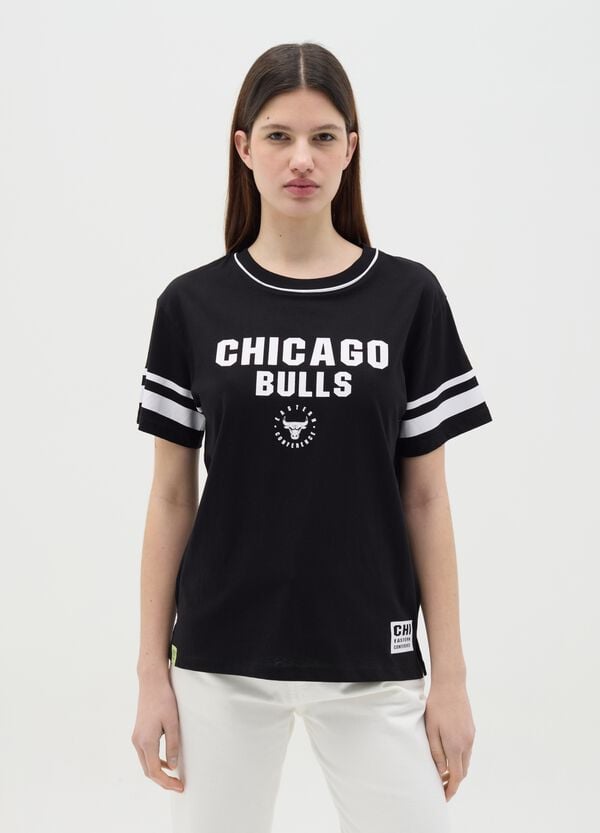 Ovs T-shirt Nera Stampa NBA Chicago Bulls