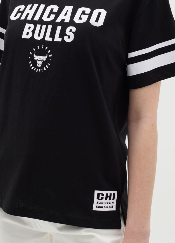 Ovs T-shirt Nera Stampa NBA Chicago Bulls