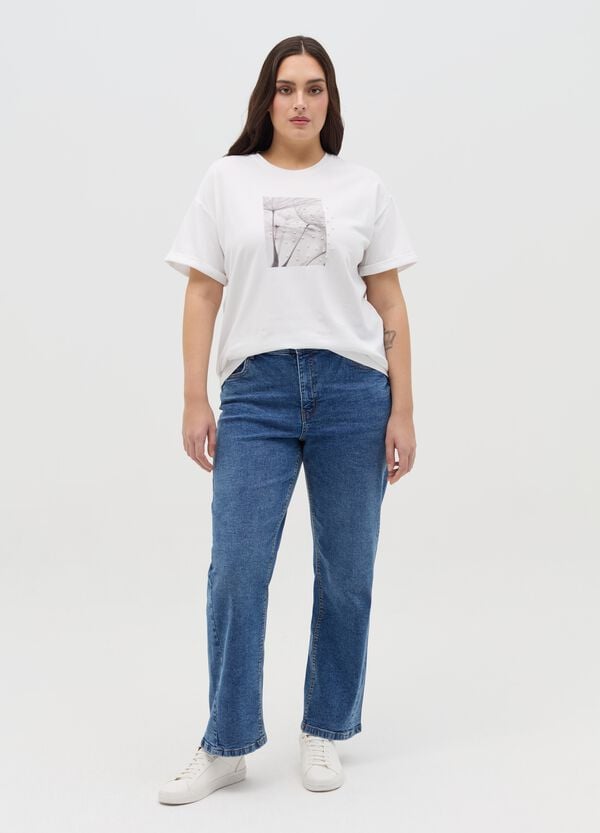 Ovs T-shirt oversize con applicazioni Curvy