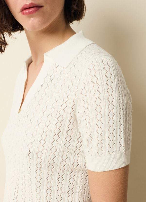 Ovs T-shirt Pointelle Con Scollo A Polo