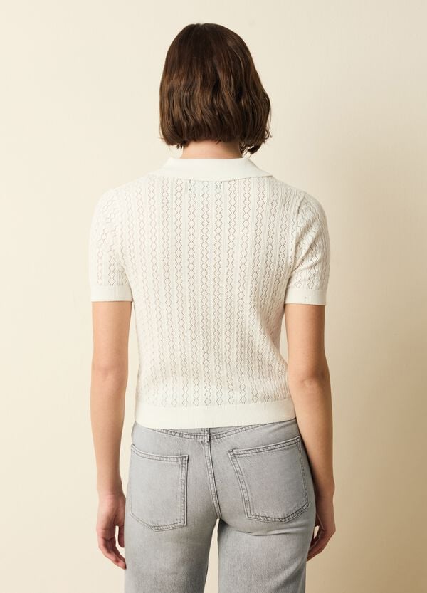 Ovs T-shirt Pointelle Con Scollo A Polo