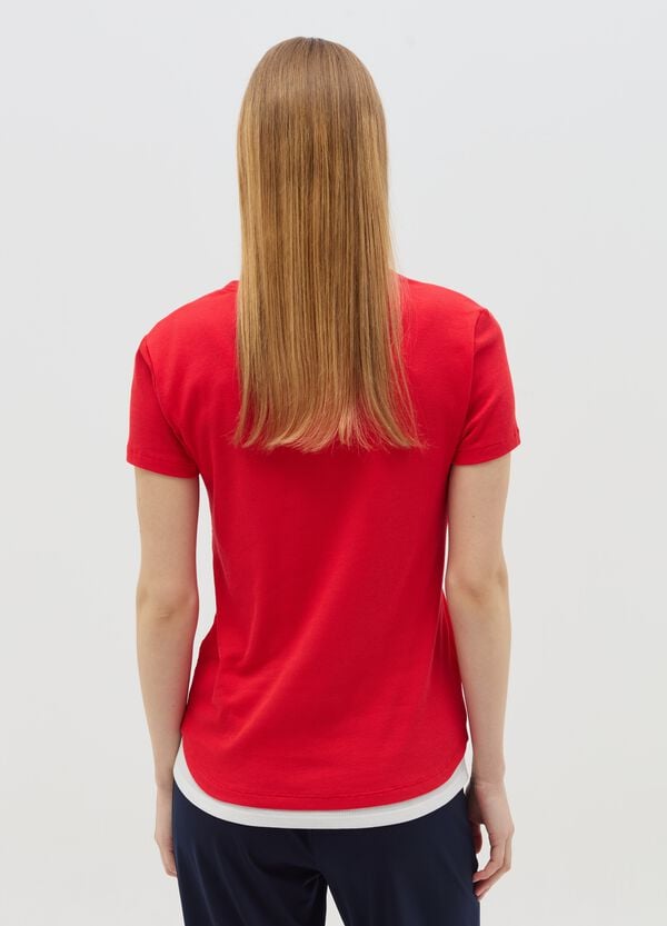 Ovs T-shirt Premaman A Costine Scollo Serafino