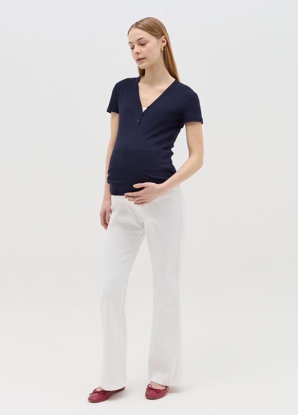 Ovs T-shirt premaman a costine scollo serafino