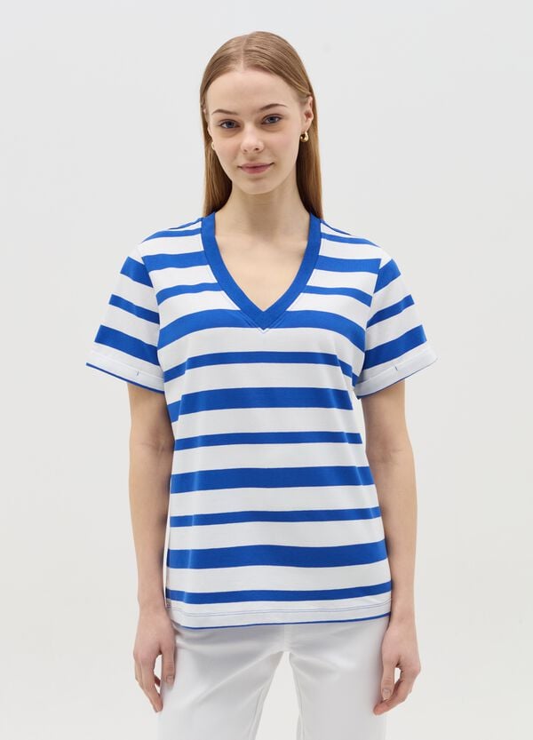 Ovs T-shirt Premaman A Righe Scollo A V