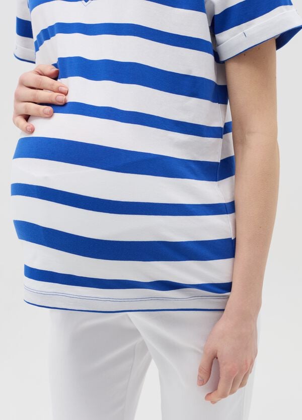 Ovs T-shirt Premaman A Righe Scollo A V