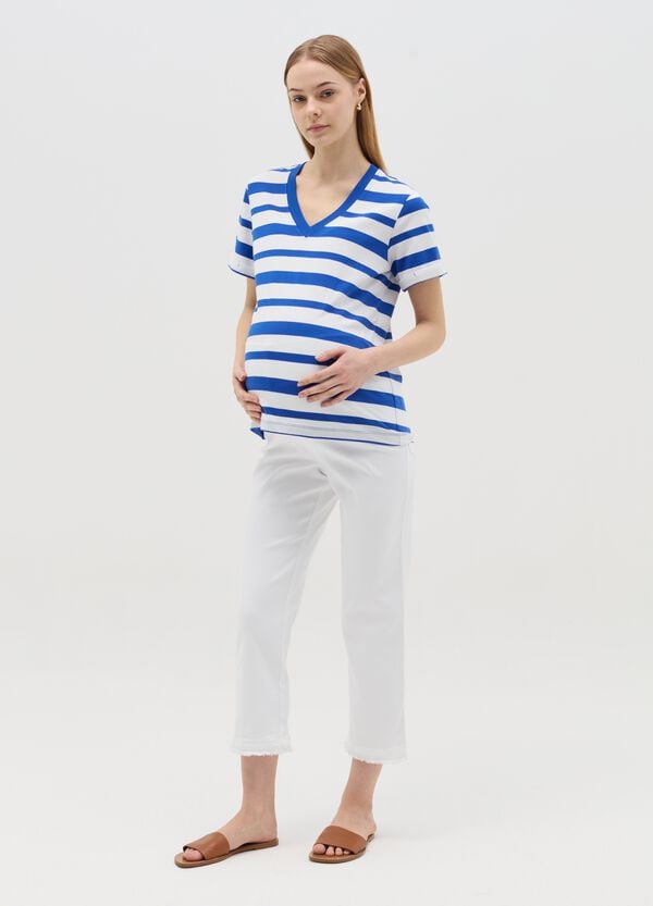 Ovs T-shirt premaman a righe scollo a V