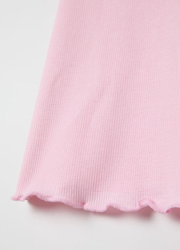 Ovs T-shirt Rosa A Costine Con Profili Ondulati