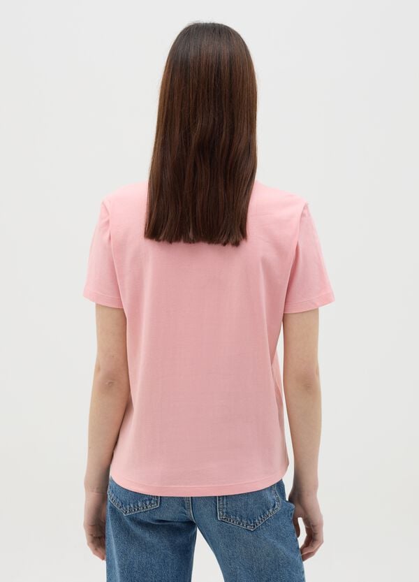 Ovs T-shirt Rosa In Cotone Con Ricamo Hello Kitty