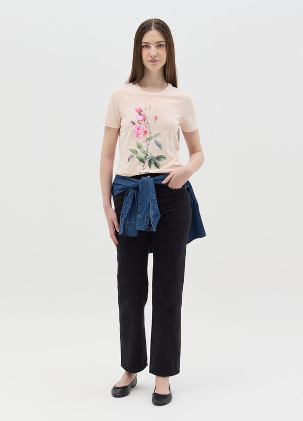 Ovs T-shirt Rosa In Cotone Con Stampa Fiore