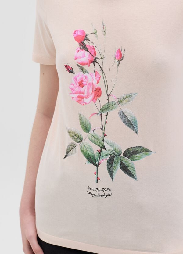 Ovs T-shirt Rosa In Cotone Con Stampa Fiore