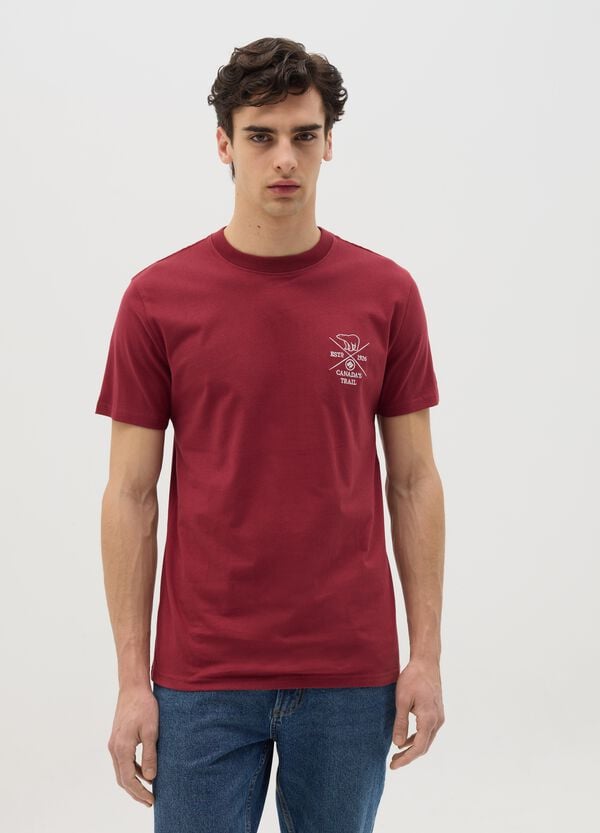 Ovs T-shirt Rossa A Maniche Corte Canada's Trail