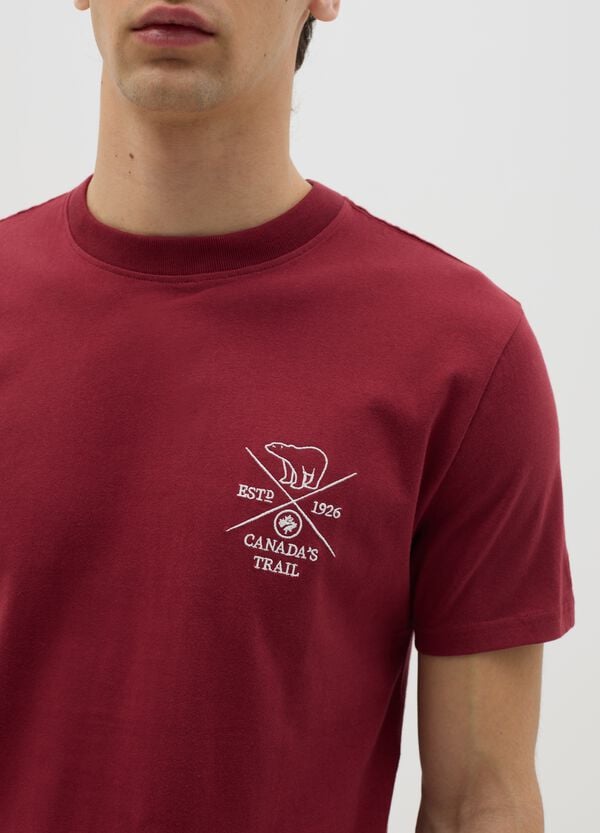 Ovs T-shirt Rossa A Maniche Corte Canada's Trail