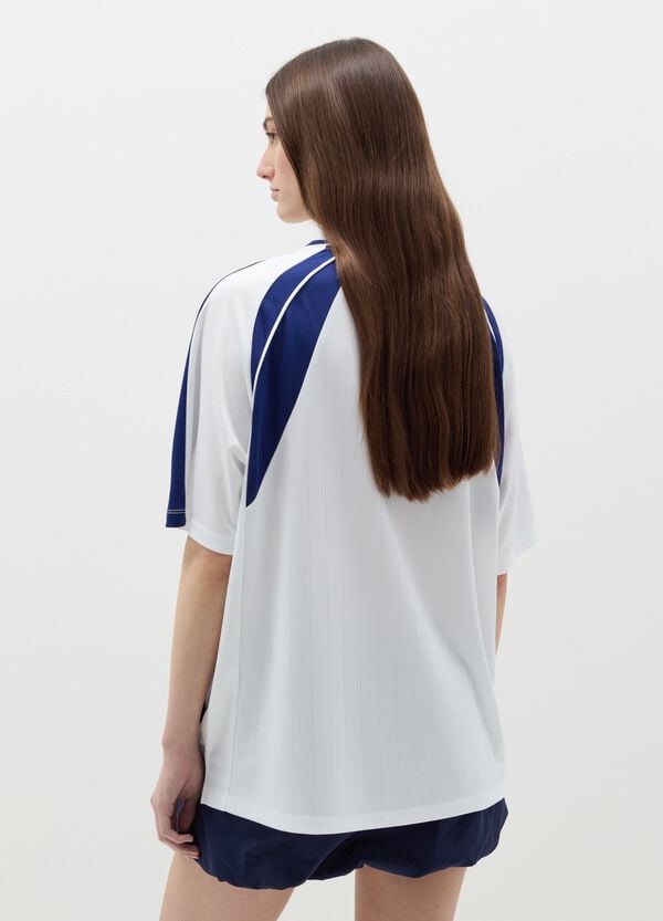 Ovs T-shirt Scollo A Polo Con Stampa College