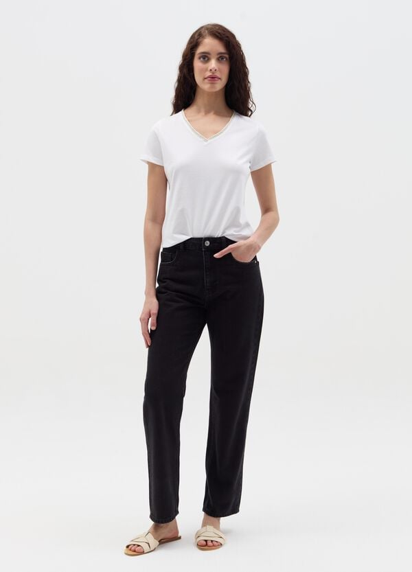 Ovs T-shirt Scollo A V Con Applicazione