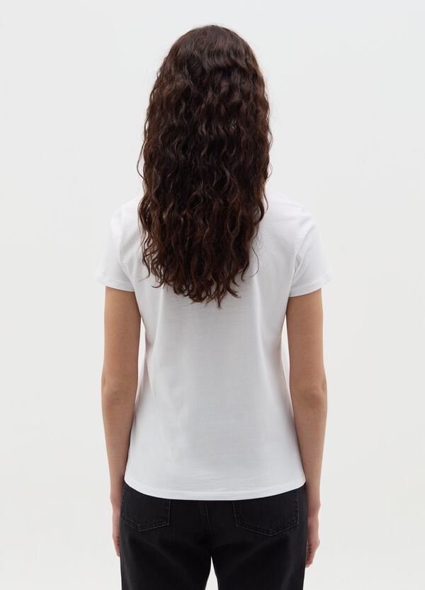 Ovs T-shirt Scollo A V Con Applicazione