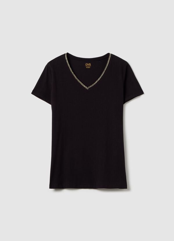 Ovs T-shirt scollo a V con applicazione
