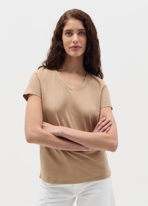 Ovs T-shirt scollo a V con applicazione