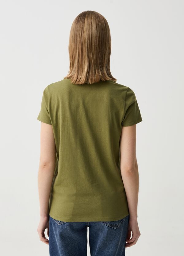 Ovs T-shirt Scollo A V Con Ricamo Lurex