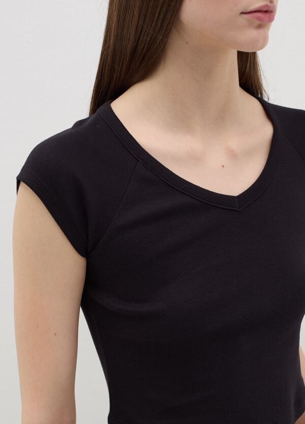 Ovs T-shirt Scollo A V E Maniche Raglan