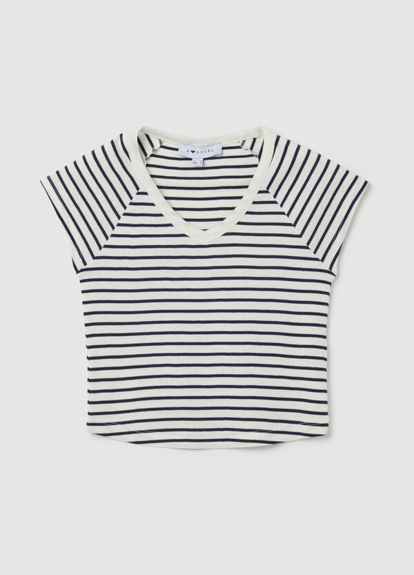 Ovs T-shirt scollo a V e maniche raglan