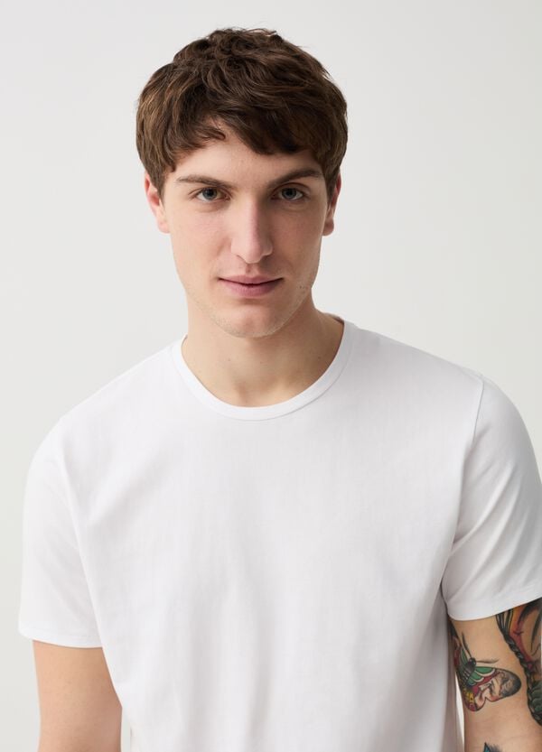 Ovs T-shirt Slim Fit In Cotone Bio Stretch