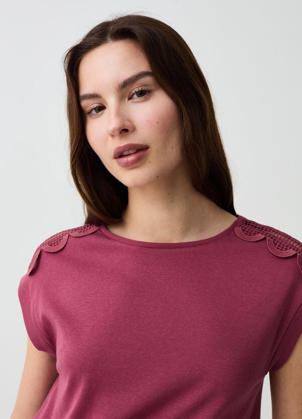 Ovs T-shirt Smanicata Con Applicazione Crochet