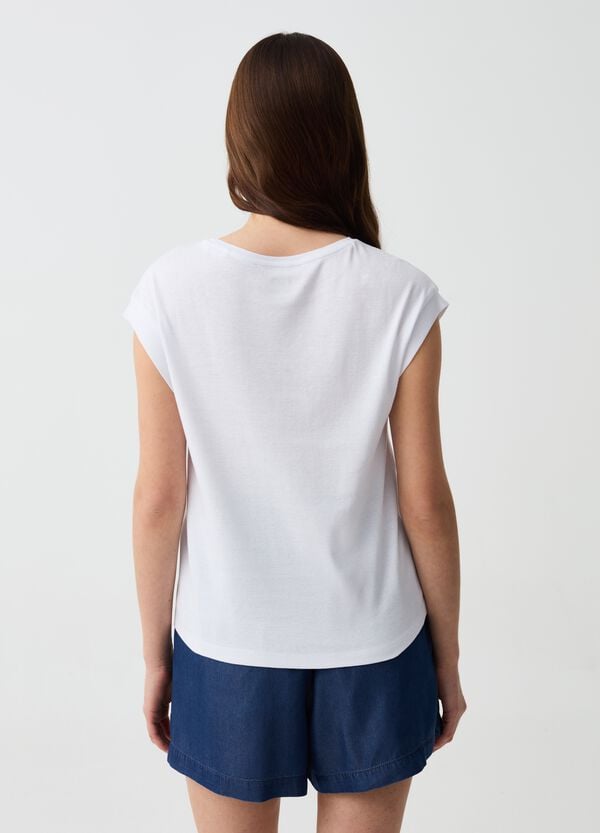 Ovs T-shirt Smanicata Con Applicazione Crochet