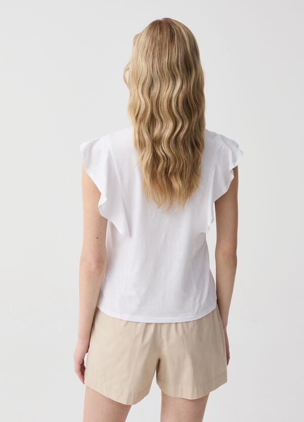 Ovs T-shirt Smanicata Con Scollo A V E Volant