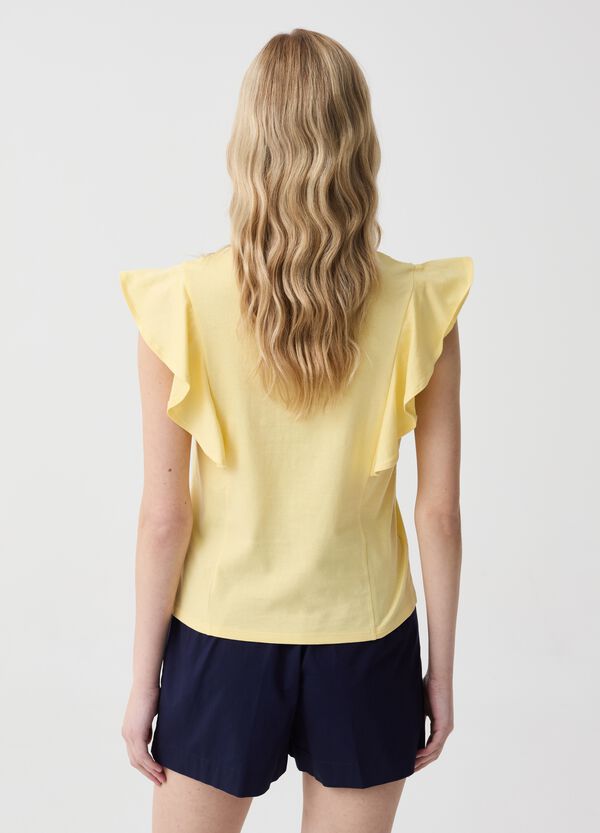 Ovs T-shirt Smanicata Con Scollo A V E Volant