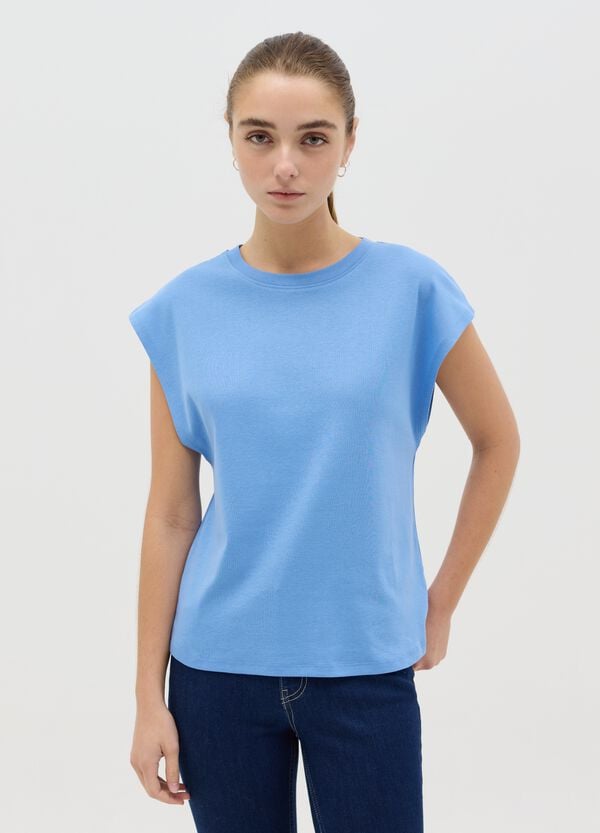 Ovs T-shirt Smanicata In Cotone Azzurro